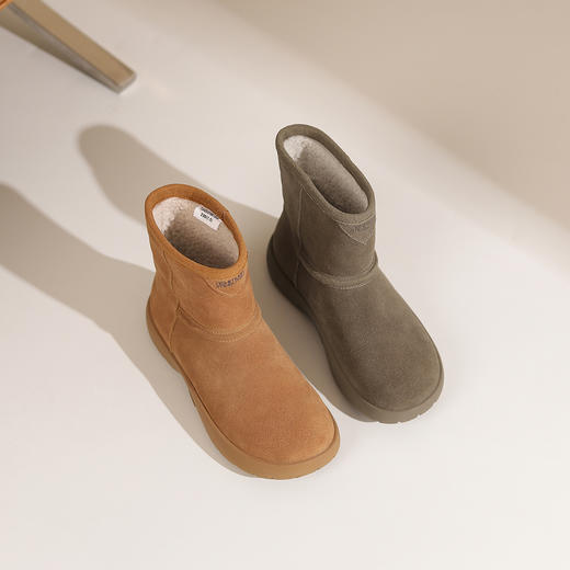 西村名物2024年冬季新款加毛保暖超轻厚底防滑毛毛靴雪地靴T24DS47861 商品图0