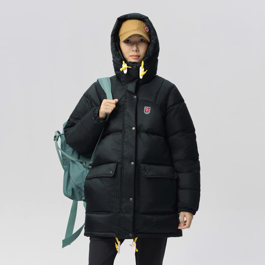 北极狐 白鹅绒羽绒服 2024新款 加厚保暖中长款连帽鹅绒外套89029 商品图1