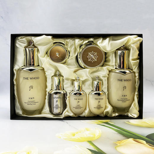 春季焕新【全球购*含溯源】Whoo后天气丹新款华泫系列七件套套盒 水150ml+乳110ml+面霜25ml 水乳各25ml+精华10ml+眼霜8ml·现货速达 商品图10