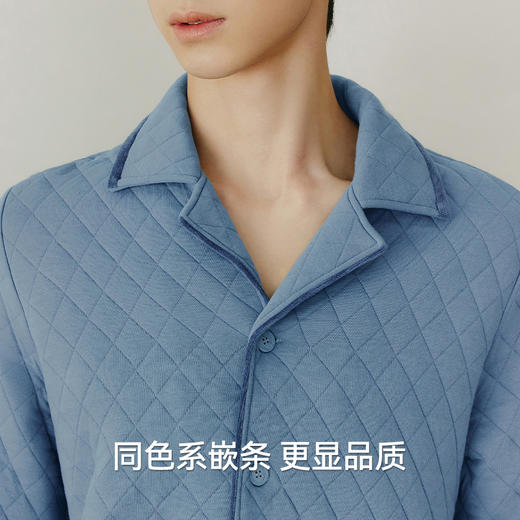 Threegun三枪 【暖棉】翻领开襟长袖男士家居套-82365D011 商品图6