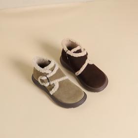 西村名物2024年冬季新款加毛保暖超轻厚底防滑毛毛靴T24DS48311