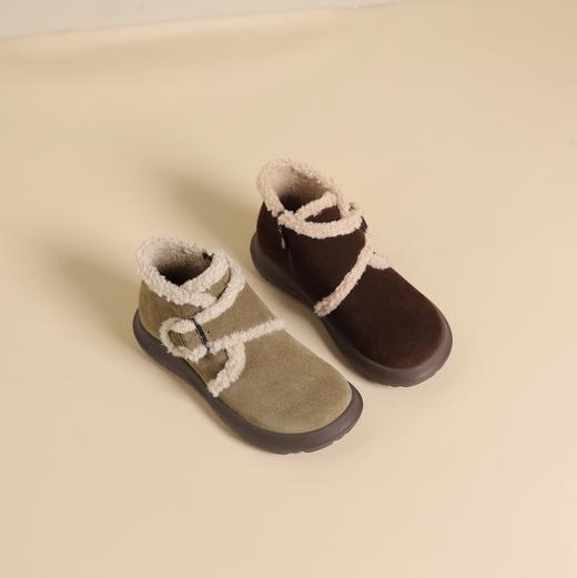 西村名物2024年冬季新款加毛保暖超轻厚底防滑毛毛靴T24DS48311 商品图0