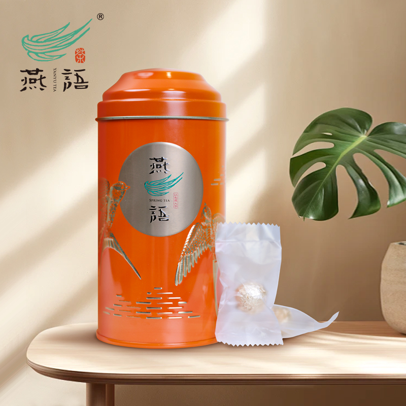燕语双燕朝阳生茶龙珠铁罐装100g