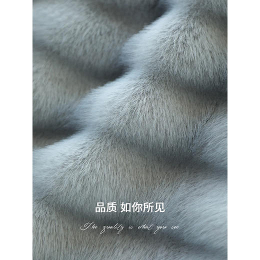 COCOBELLA奢华质感丰盈仿貂绒横排工艺环保皮草外套FU3007-3 商品图2