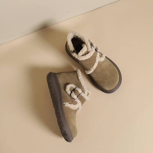 西村名物2024年冬季新款加毛保暖超轻厚底防滑毛毛靴T24DS48311 商品图4