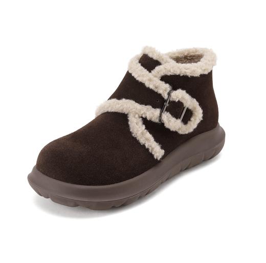 西村名物2024年冬季新款加毛保暖超轻厚底防滑毛毛靴T24DS48311 商品图6