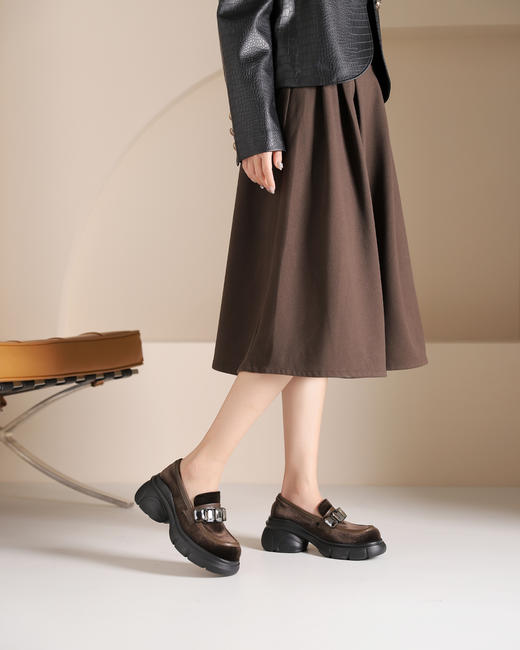 westory2024年秋季新款超轻厚底舒适百搭乐福鞋W24CM75201 商品图2