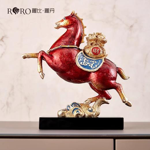 罗比罗丹《马上有钱》珐琅彩工艺马摆件马到成功家居饰品礼盒包装罗比罗丹摆件-马上有钱（小） 商品图3
