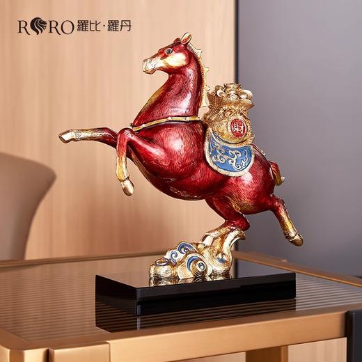 罗比罗丹《马上有钱》珐琅彩工艺马摆件马到成功家居饰品礼盒包装罗比罗丹摆件-马上有钱（小） 商品图0