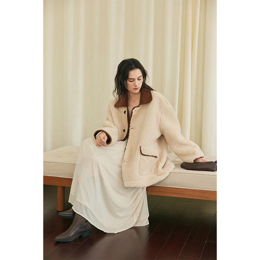 （小眠专属）HeyDress翻领皮毛一体外套女冬季复古两面穿羊羔绒加厚皮草大衣 商品图3