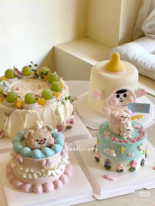 奶油熊手绘蛋糕，提前48小时预定哦，手绘蛋糕，奶油颜色或有细微色差 商品图3