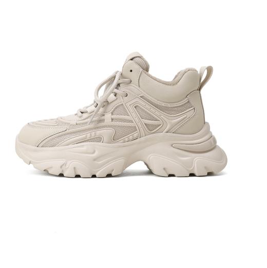 西村名物2025年春季新款加绒保暖超轻厚底防滑系带老爹鞋X25AM14121 商品图4