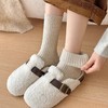 女士羊毛拉绒保暖袜 冬季纯色坑条加厚袜子（4-1107） 商品缩略图0