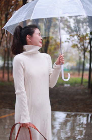 【抖音专属】堆堆领羊绒连衣裙（21716112）