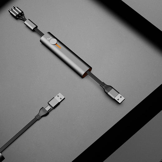  超快充数据线「全能王」 幻响 六合一100W快充金属收纳线 1米抽拉，四档伸缩 商品图2