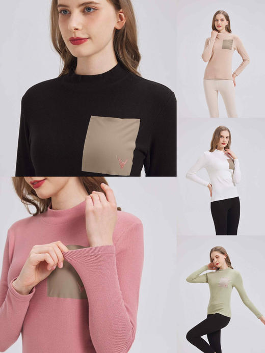 清仓库不退换 24025 美丽奴羊毛女款半高领打底衫 商品图0