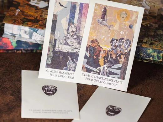 2.5折包邮《莎士比亚喜剧悲剧集·插图珍藏版》（刷边版 全2册）一套两本，大十六开本，四色全彩印刷；赠品包含——四张精美藏书票、《哈姆雷特》英文原版别册、定制丝巾 商品图7