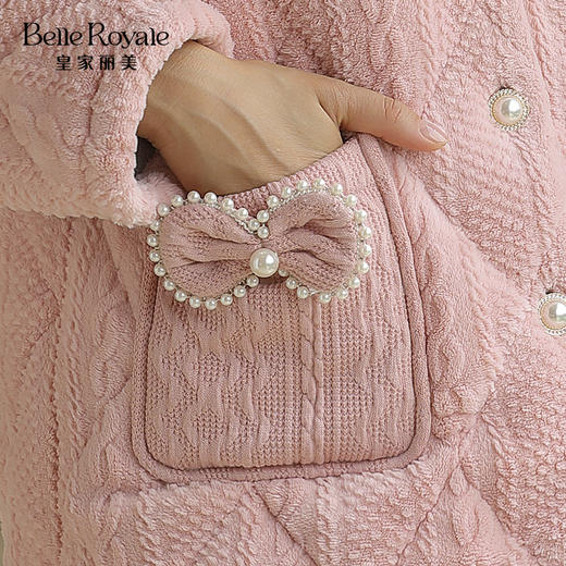 秋冬新品蛋糕绒烂花夹棉加厚款保暖柔软家居服睡衣JJT90036 商品图3