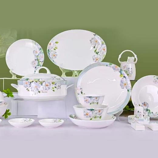 【小程序专享】凡瑞斯轻花曼舞42头10人用骨瓷餐具 商品图1