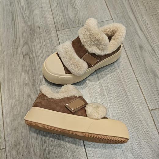 西村名物2025年春季新款绒毛保暖超轻厚底防滑系带板鞋X25AM14161 商品图1