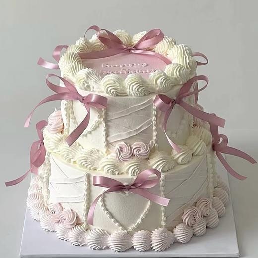 【芭蕾裱花】ins风双层女生蛋糕 商品图0
