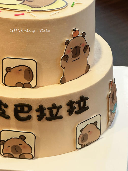 「卡皮巴拉」巧克力糯米糖纸·订制照片·100%动物奶油（主图8寸·提前24小时预订） 商品图1