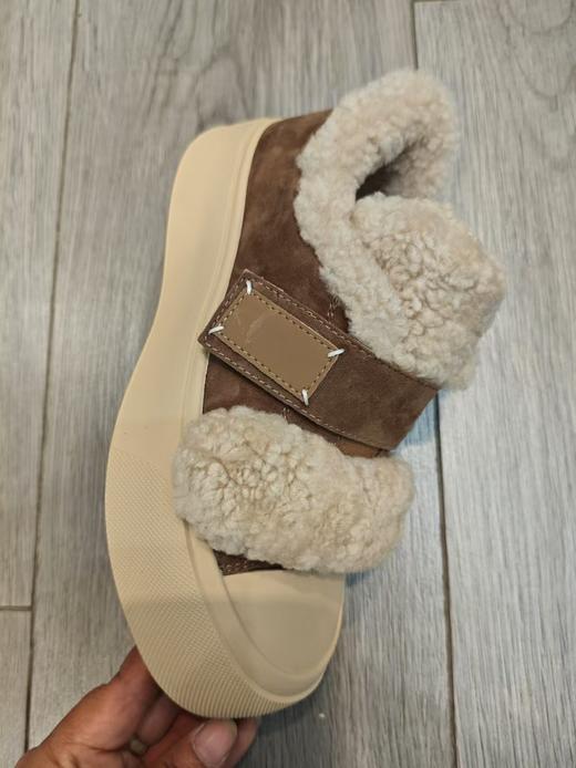 西村名物2025年春季新款绒毛保暖超轻厚底防滑系带板鞋X25AM14161 商品图5