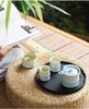【特惠6折】陆宝陶瓷新款高档功夫茶具套装富竹年年茶组日式朋友礼品富竹年年茶组（青瓷冰裂）菊瓣茶托（禅风黑） 商品缩略图1