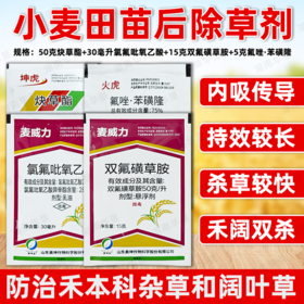 小麦苗后专用除草方案炔草酯除野燕麦看麦娘黑麦草专用除草剂正品