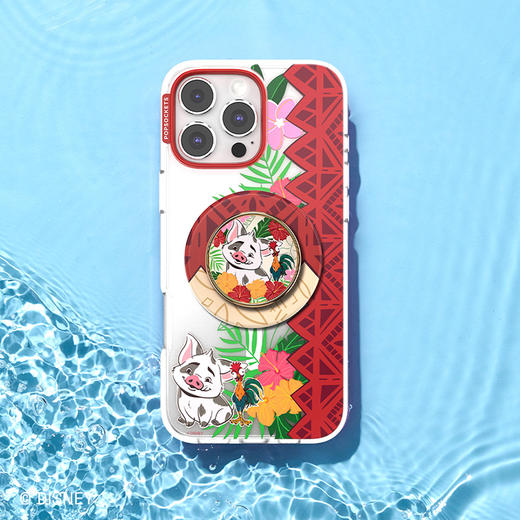 【海洋奇缘】噗噗小猪 MAGSAFE磁吸手机气囊支架 Round圆啪嗒系列 红色 植物花卉 动物 商品图3