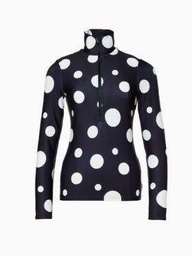 Goldbergh - Dottie Ski Pully - dot black - 女装 - 速干 - 斑点黑色