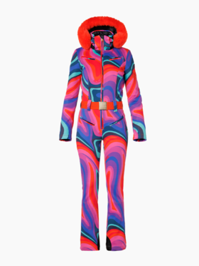 Goldbergh - La Fête Faux Border Ski Suit - absinthe rainbow - 女装 - 连体滑雪服 - 彩色
