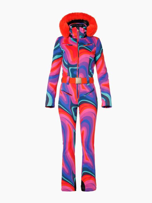Goldbergh - La Fête Faux Border Ski Suit - absinthe rainbow - 女装 - 连体滑雪服 - 彩色 商品图0
