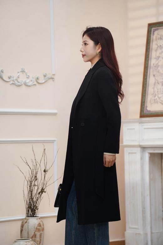 M1L1臣禾 气质黑毛呢大衣 系腰带【100%绵羊毛 】气质毛呢外套9234080380  现货 商品图5