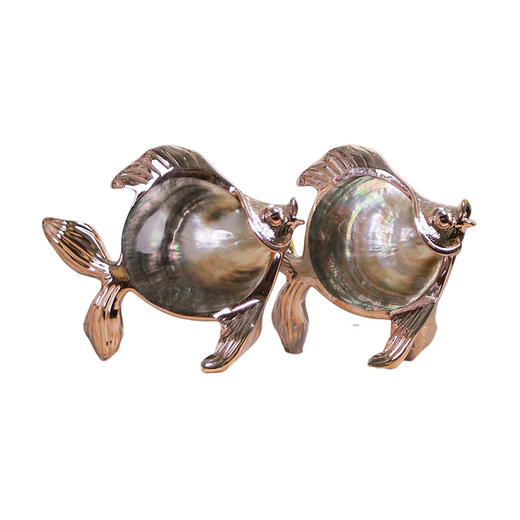 E-YSR-M22 鲍鱼整贝小对鱼 电镀银 澳洲真贝系列 商品图0