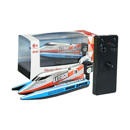 海翼星迷你电动遥控船男孩无线高速小快艇儿童防水充电玩具3-8岁G-3313M 迷你遥控系列 赛艇 橙/蓝 商品图0