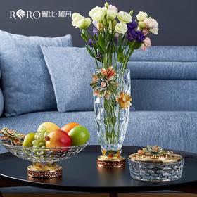 【样品特惠4折，仅1件，无货退款】罗比罗丹绽放花瓶珐琅彩工艺人造水晶玻璃花瓶客厅玄关摆件罗比罗丹花瓶(绽放)