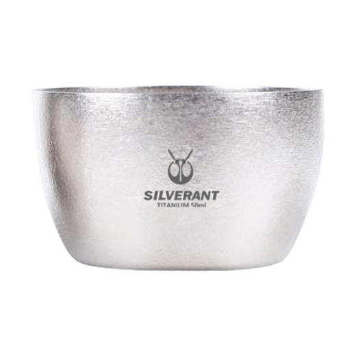 银蚁纯钛双层功夫茶杯便携防烫隔热家用户外钛水杯咖啡杯主人杯银蚁户外 茶杯单只 50ml 钛晶款 商品图0