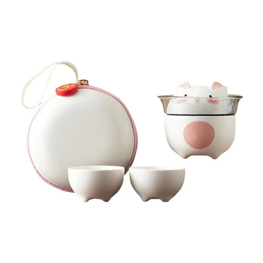 B-YL-4003 幸运兔粉白一壶三杯 商品图0