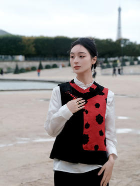 盛唐牡丹| 牡丹花漳缎拼丝绒马甲