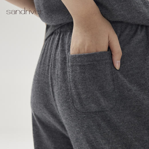 精纺羊绒针织宽腿裤SJF96K383N 商品图4