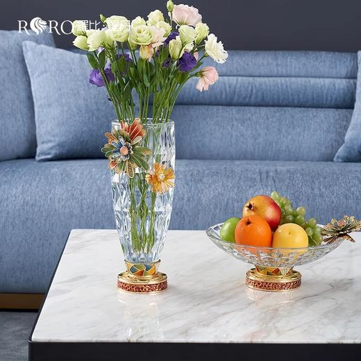 【样品特惠4折，仅1件，无货退款】罗比罗丹绽放花瓶珐琅彩工艺人造水晶玻璃花瓶客厅玄关摆件罗比罗丹花瓶(绽放) 商品图7