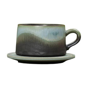 象上情侣咖啡杯高档小精致手工陶瓷杯子办公室拿铁杯咖啡杯碟套装