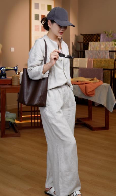 【抖音专属】阔腿裤(20709251-蜜合) 商品图1