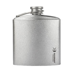 SILVERANT/银蚁纯钛酒壶便携随身扁壶迷你复古健康酒瓶钛合金酒杯银蚁户外 酒壶 300ml 钛晶款