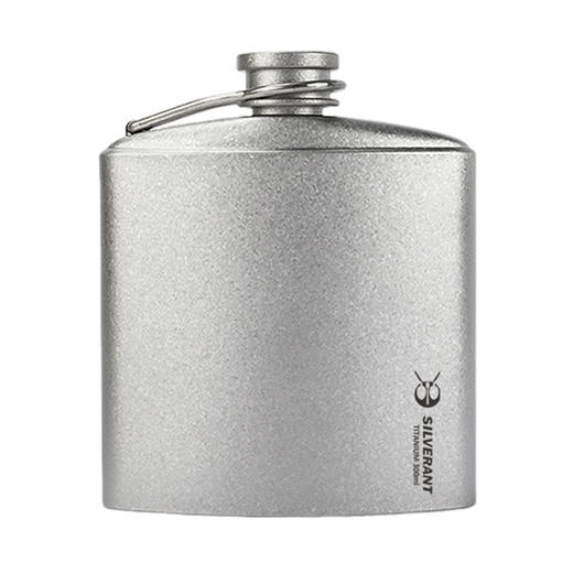 SILVERANT/银蚁纯钛酒壶便携随身扁壶迷你复古健康酒瓶钛合金酒杯银蚁户外 酒壶 300ml 钛晶款 商品图0