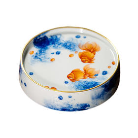 B-YY-1008 隐艺青花斗彩 金玉满堂 壶承 玉泥制