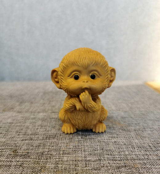 Q萌可爱小猴°黄杨摆件/挂件 商品图1