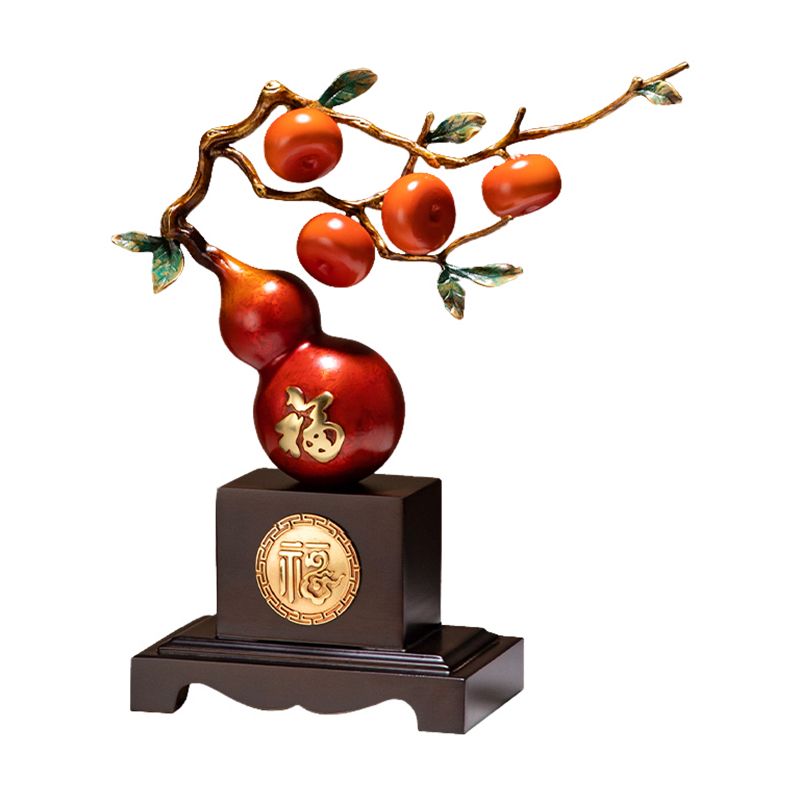 E-YM-FK283 彩铜工艺  事事如意葫芦摆件 240*100*300