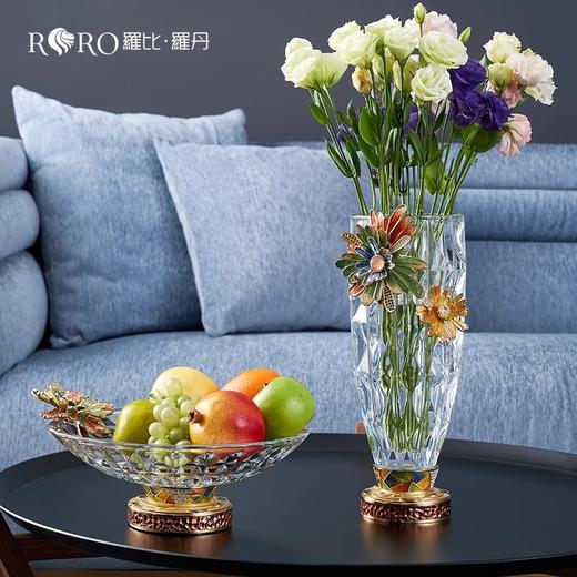 【样品特惠4折，仅1件，无货退款】罗比罗丹绽放花瓶珐琅彩工艺人造水晶玻璃花瓶客厅玄关摆件罗比罗丹花瓶(绽放) 商品图3